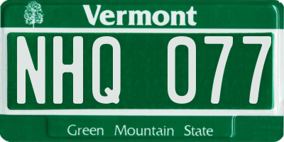 VT license plate NHQ077
