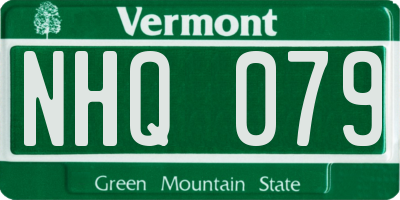 VT license plate NHQ079