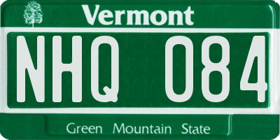 VT license plate NHQ084
