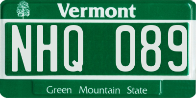VT license plate NHQ089