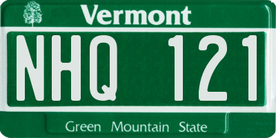 VT license plate NHQ121