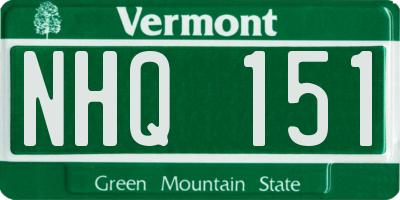 VT license plate NHQ151
