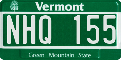 VT license plate NHQ155