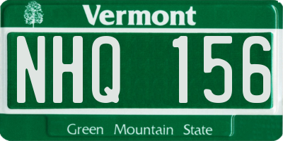VT license plate NHQ156
