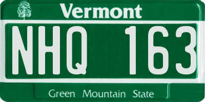 VT license plate NHQ163