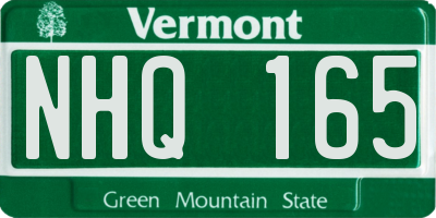 VT license plate NHQ165