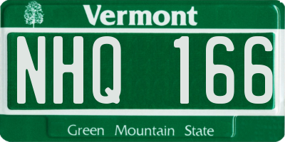 VT license plate NHQ166