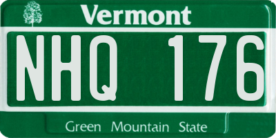 VT license plate NHQ176