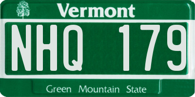 VT license plate NHQ179