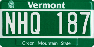 VT license plate NHQ187