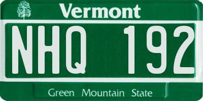VT license plate NHQ192