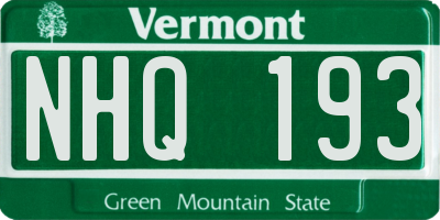 VT license plate NHQ193