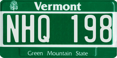 VT license plate NHQ198