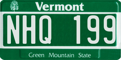 VT license plate NHQ199