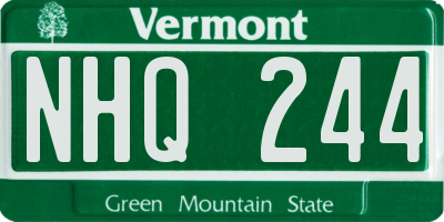 VT license plate NHQ244