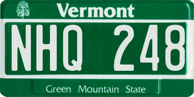 VT license plate NHQ248