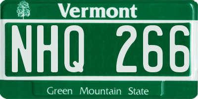 VT license plate NHQ266