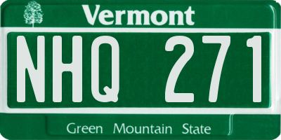 VT license plate NHQ271