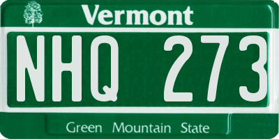VT license plate NHQ273