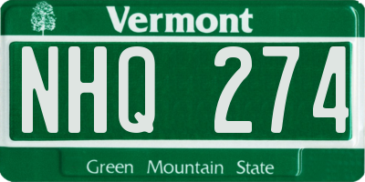 VT license plate NHQ274