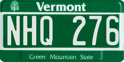 VT license plate NHQ276