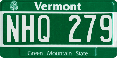 VT license plate NHQ279