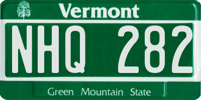 VT license plate NHQ282