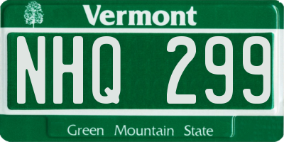 VT license plate NHQ299