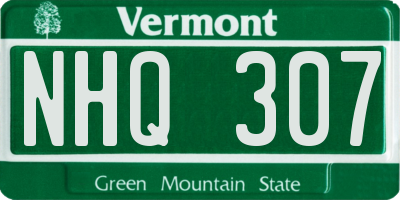 VT license plate NHQ307