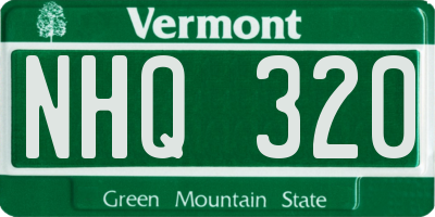 VT license plate NHQ320