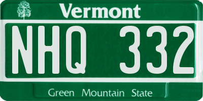 VT license plate NHQ332