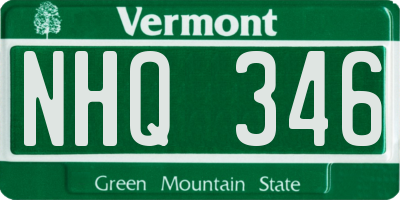 VT license plate NHQ346