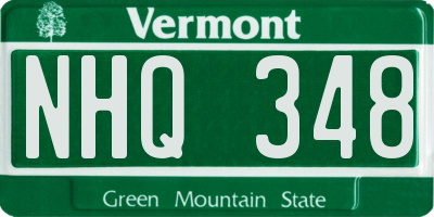 VT license plate NHQ348