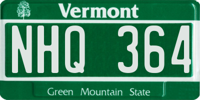 VT license plate NHQ364
