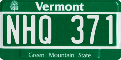 VT license plate NHQ371