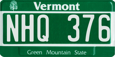 VT license plate NHQ376