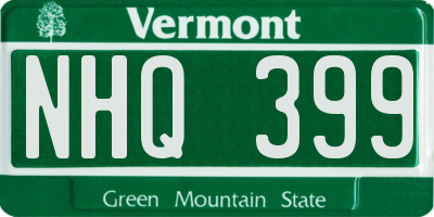 VT license plate NHQ399