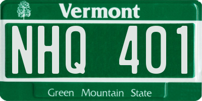 VT license plate NHQ401