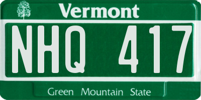 VT license plate NHQ417