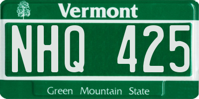 VT license plate NHQ425