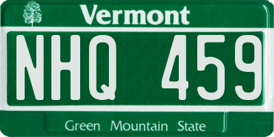 VT license plate NHQ459