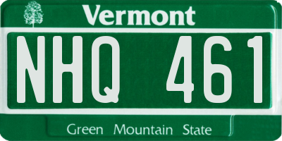 VT license plate NHQ461