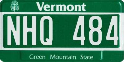 VT license plate NHQ484