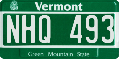 VT license plate NHQ493