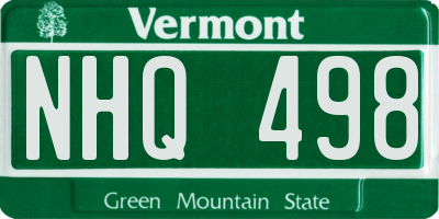 VT license plate NHQ498