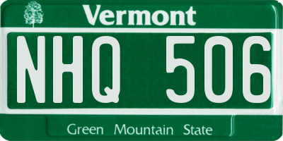 VT license plate NHQ506