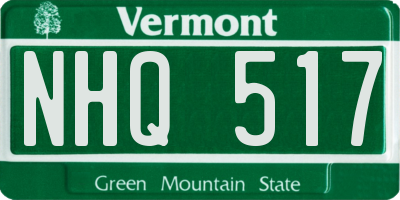 VT license plate NHQ517