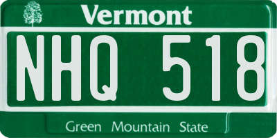 VT license plate NHQ518