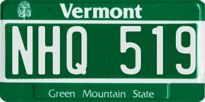 VT license plate NHQ519