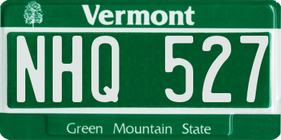 VT license plate NHQ527